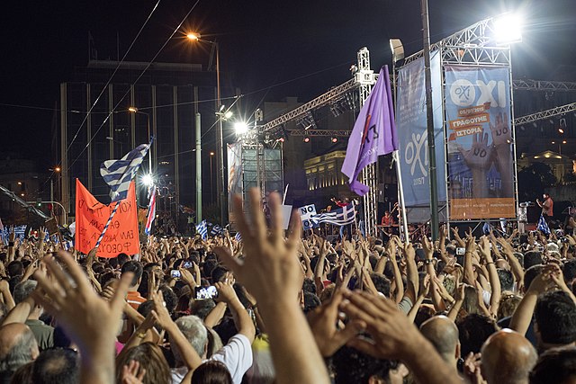 Greek Referendum Demonstration for NO Image Ggia Wikimedia Commons